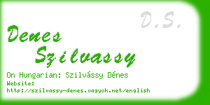 denes szilvassy business card